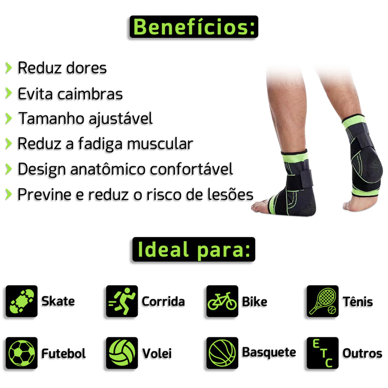 [COMPRE 1 LEVE 2] Tornozeleira Ortopédica Compressão Ajustável